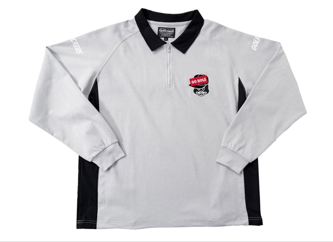 新品 golfickers ゴルフィッカーズ ロングスリーブジップシャツ グレー
