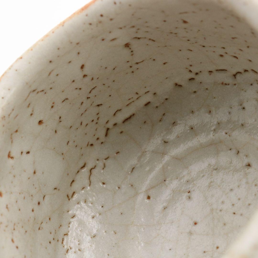 人間国宝 荒川豊蔵作 志野茶碗 二重箱 仕覆付 茶道具 共箱　V530