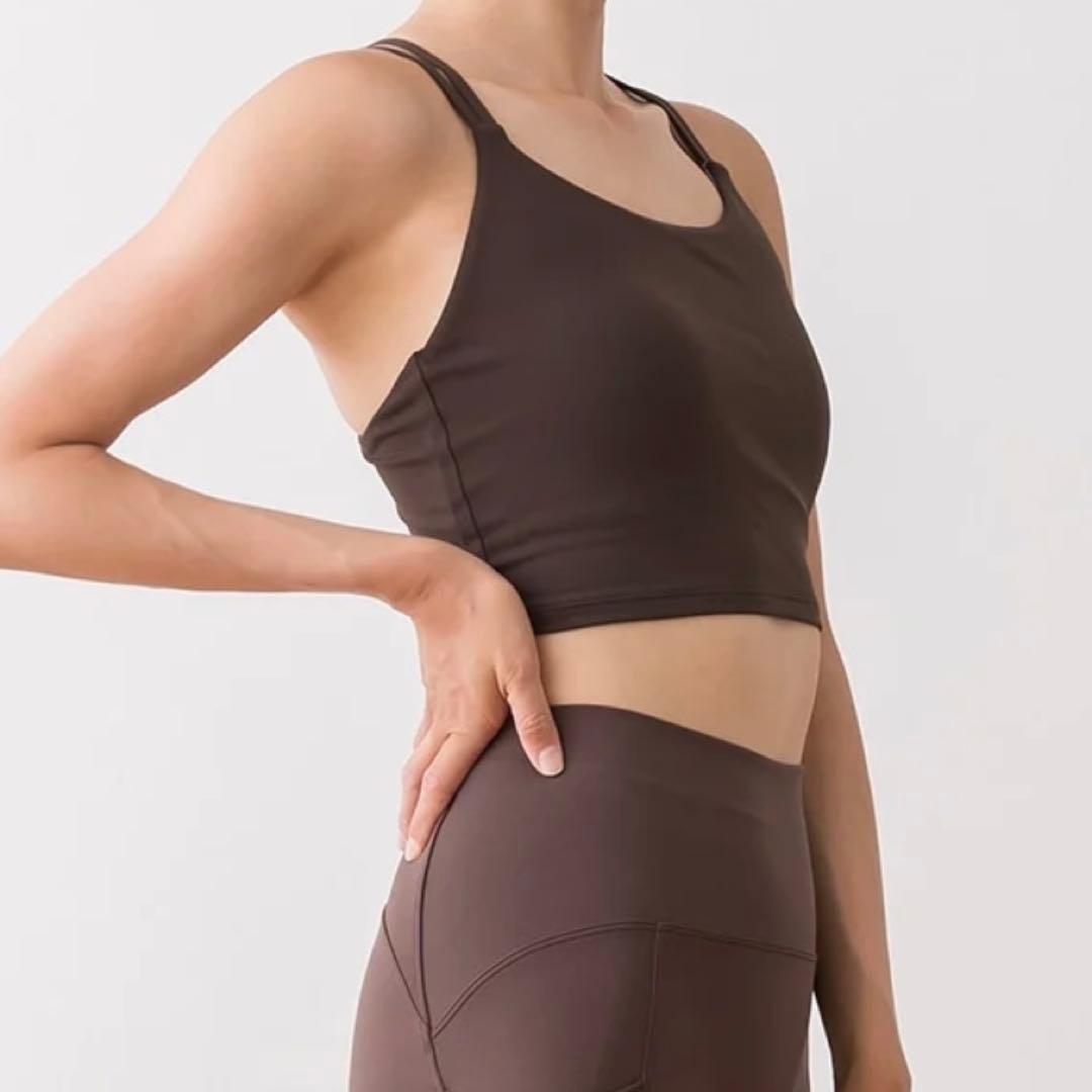 新品♡ 【SUKALA】ブラトップ付きフラワーレーストップス　ヨガウェア　LL