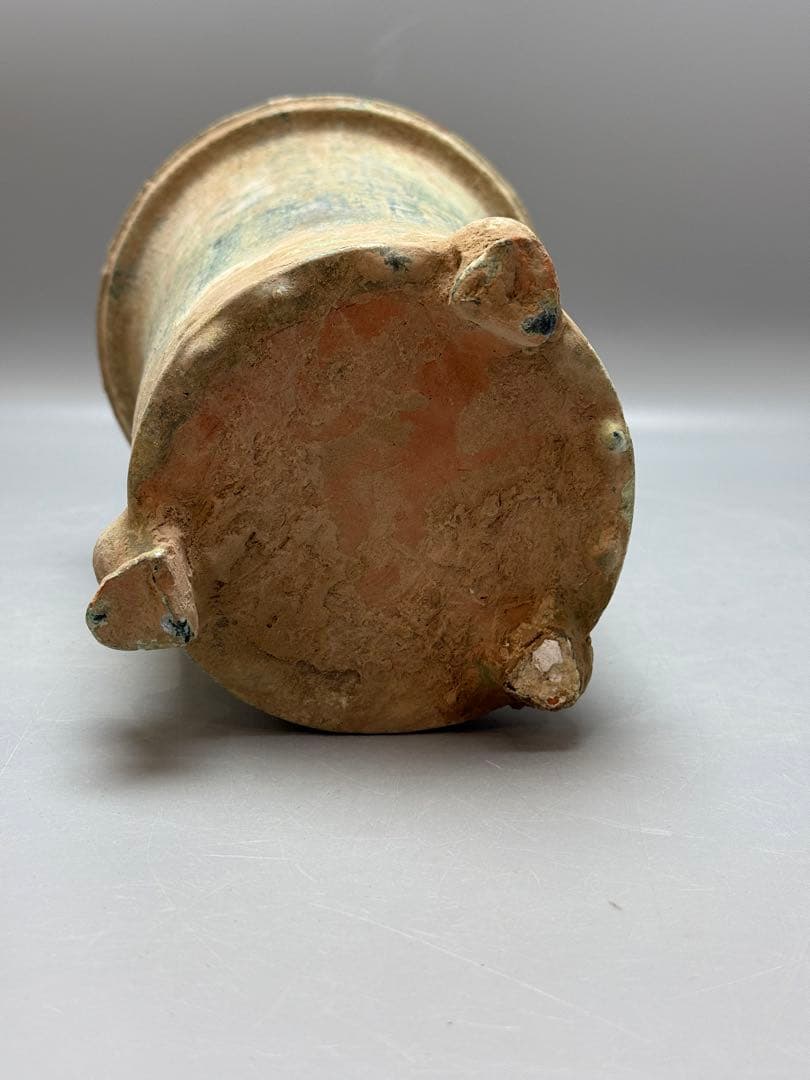 DT664 中国美術 漢緑釉 銀化 傘壷 古陶磁