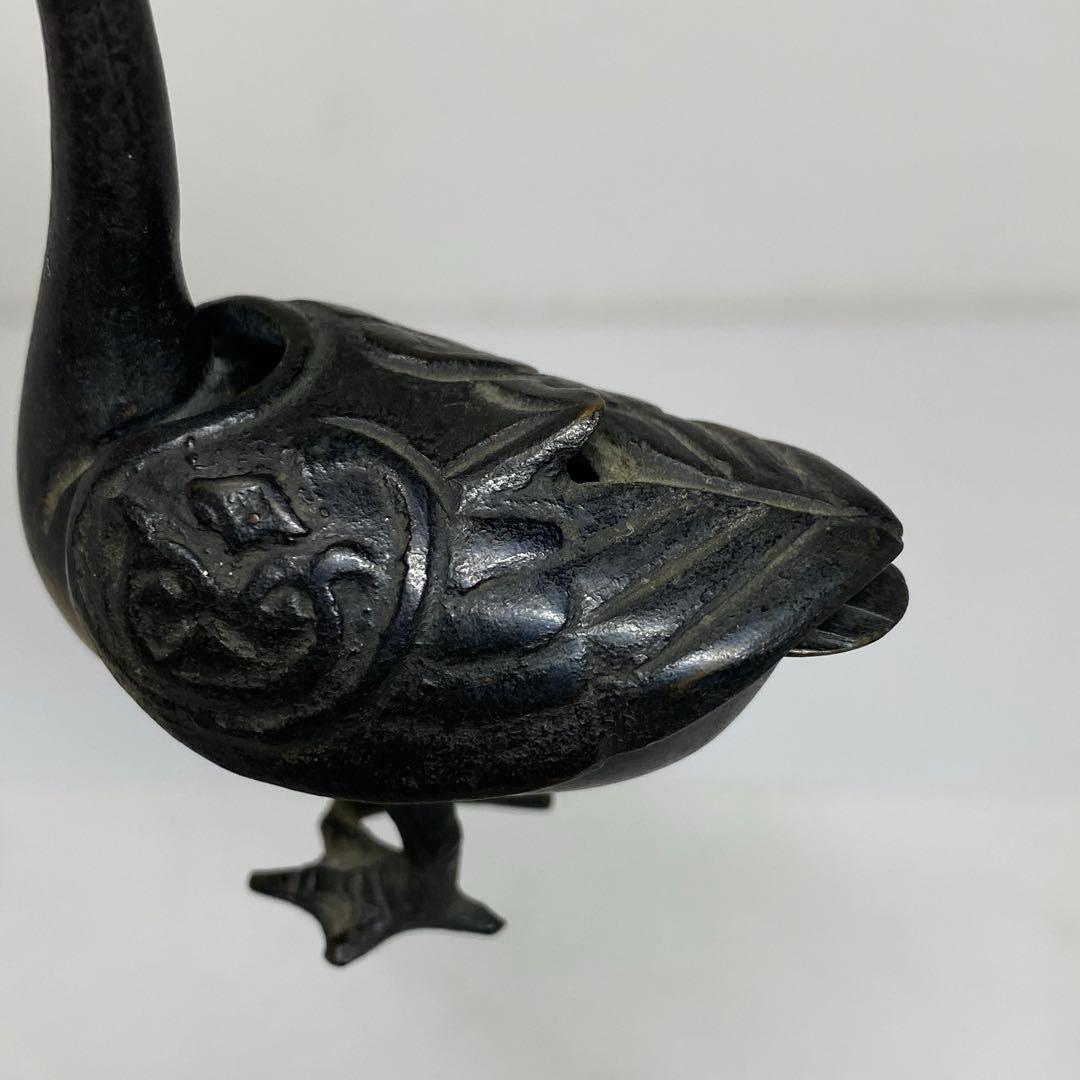 古銅　カモ　香炉　121g トトチ　東さ7-0330☆2F