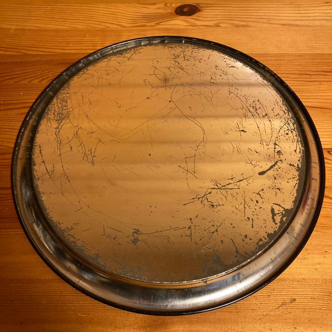 80年代当時物 PEPPERMINT 丸型ブリキトレー&灰皿セット ロカビリー