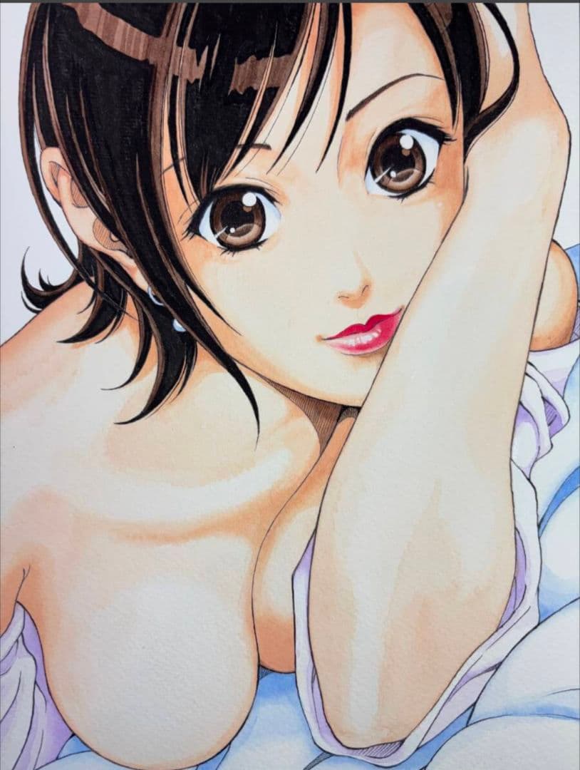 遊人　直筆カラー原画　ANGEL5巻表紙　イラスト　色紙　サイン