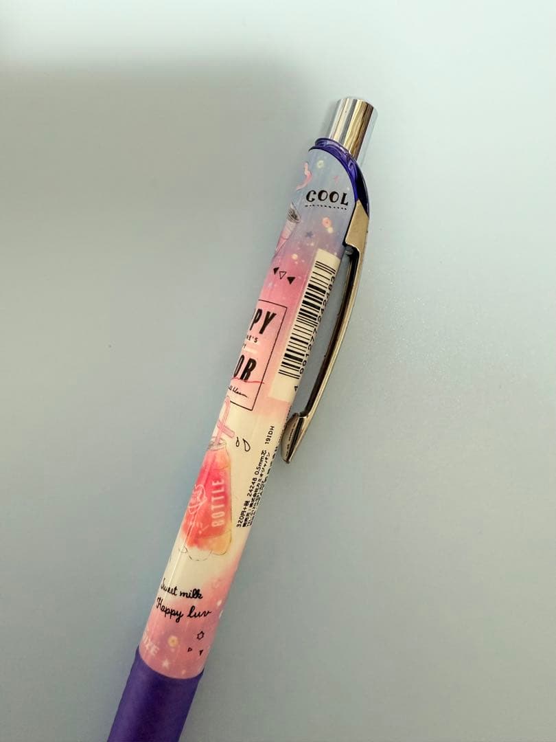 カラフルドリンク柄 シャープペンシル（パープルグリップ）