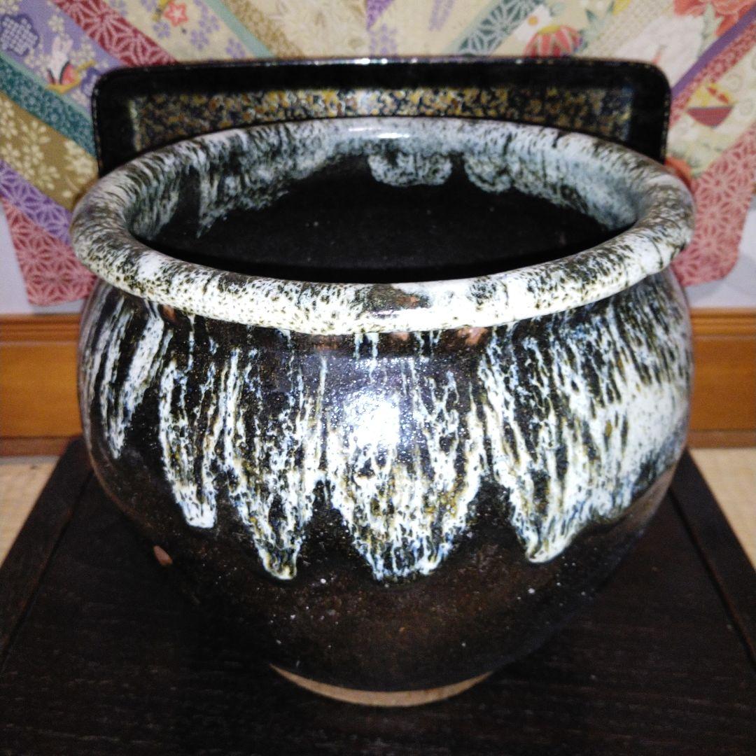 NO362 堤焼　甕　瓶　宮城　仙台　民芸　時代物