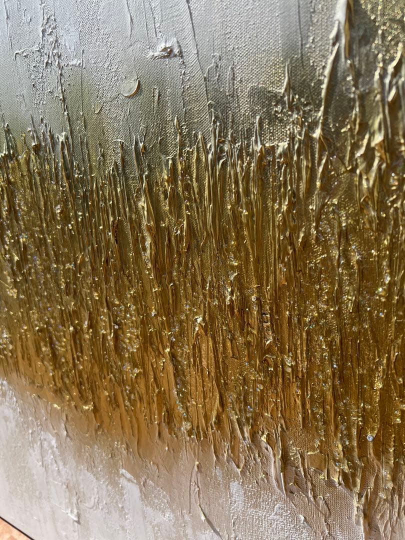 インテリア/絵画/アート/抽象画/モダン/ホテル/ホワイト/ゴールド/波動