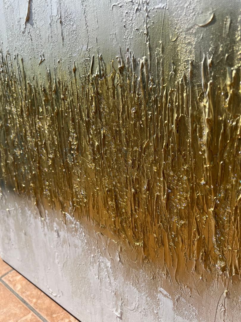 インテリア/絵画/アート/抽象画/モダン/ホテル/ホワイト/ゴールド/波動