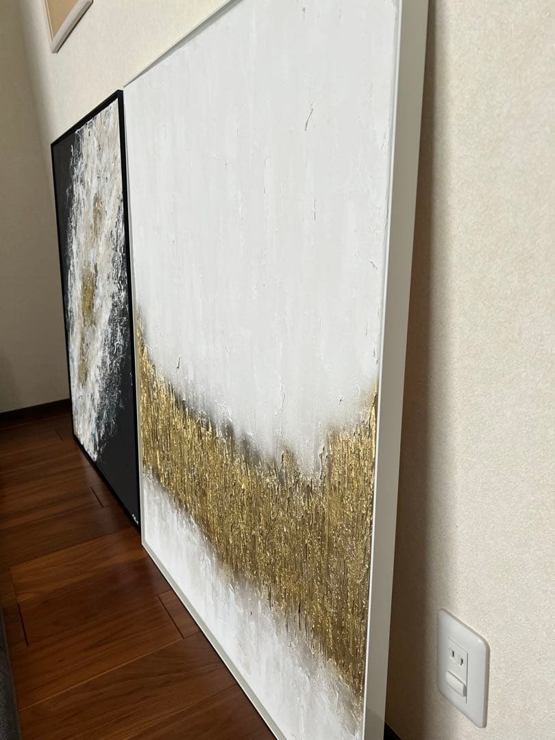 インテリア/絵画/アート/抽象画/モダン/ホテル/ホワイト/ゴールド/波動