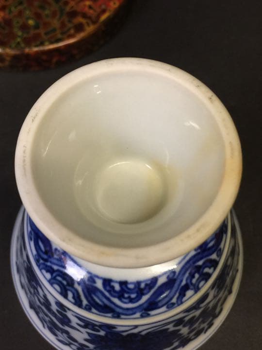 明時代 宣徳民窯 青花馬上杯 染付  時代物