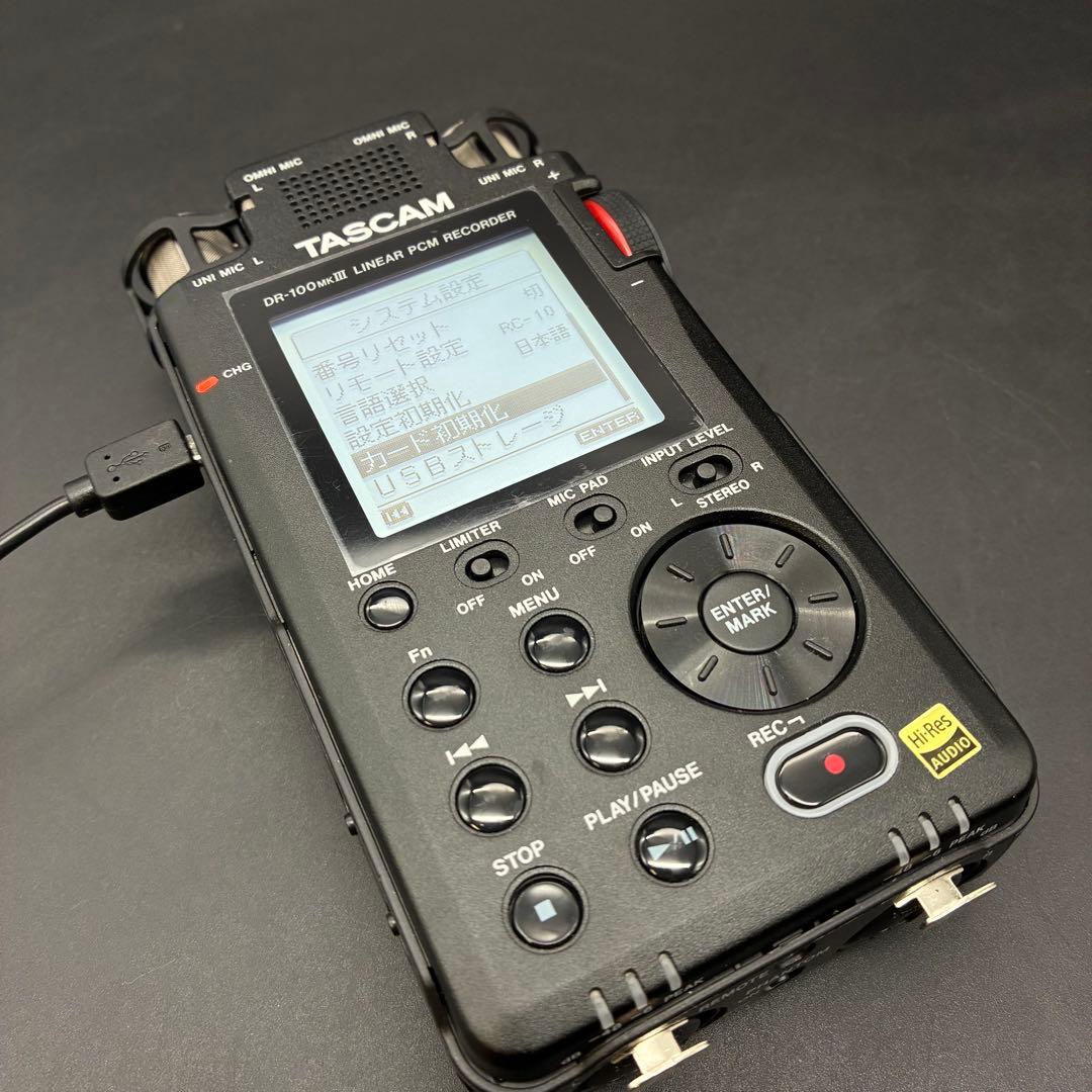 【動作確認済み】TASCAM DR-100MkIII ハンディレコーダー　PCM