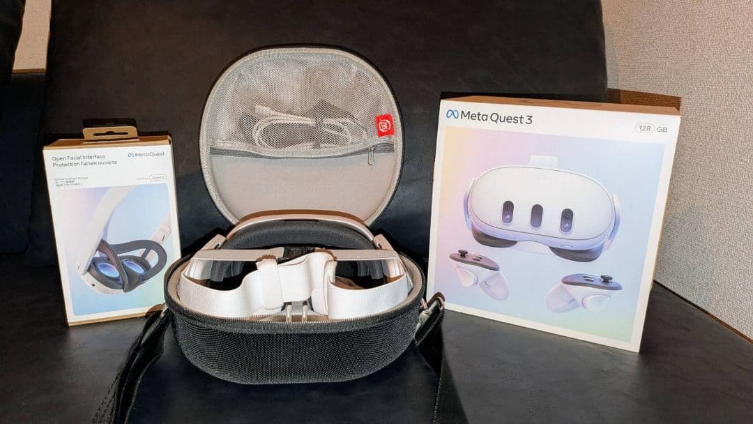  Quest 3 128GB（オープン接顔部とケース付）
