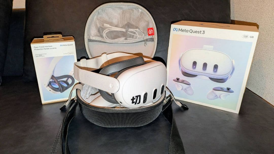  Quest 3 128GB（オープン接顔部とケース付）