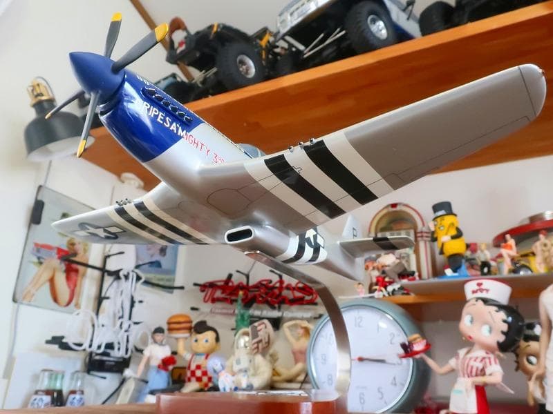 木製飛行機模型 40cm マスタングP-51 クリプスマイティ1/48