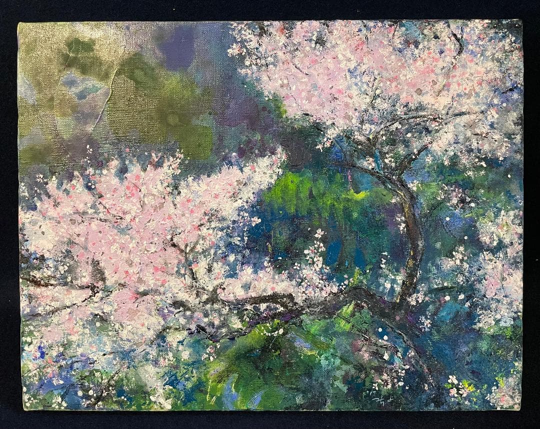 「真作」作者不明　風景画　油彩画　額装　サイン有り　F6号