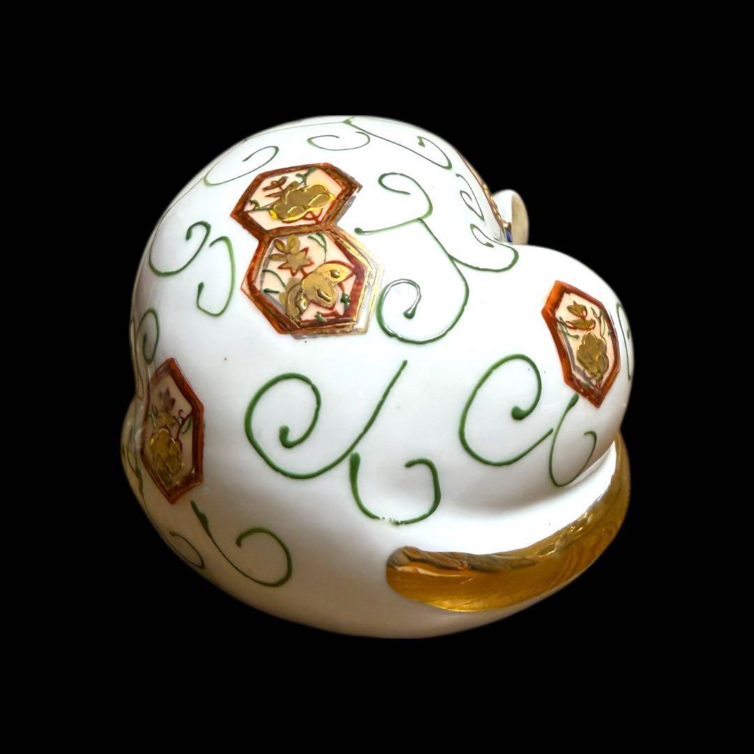 《レア》伊万里焼 陶器製 金彩色絵金襴手 親子眠り猫 ペア セット まとめ売り