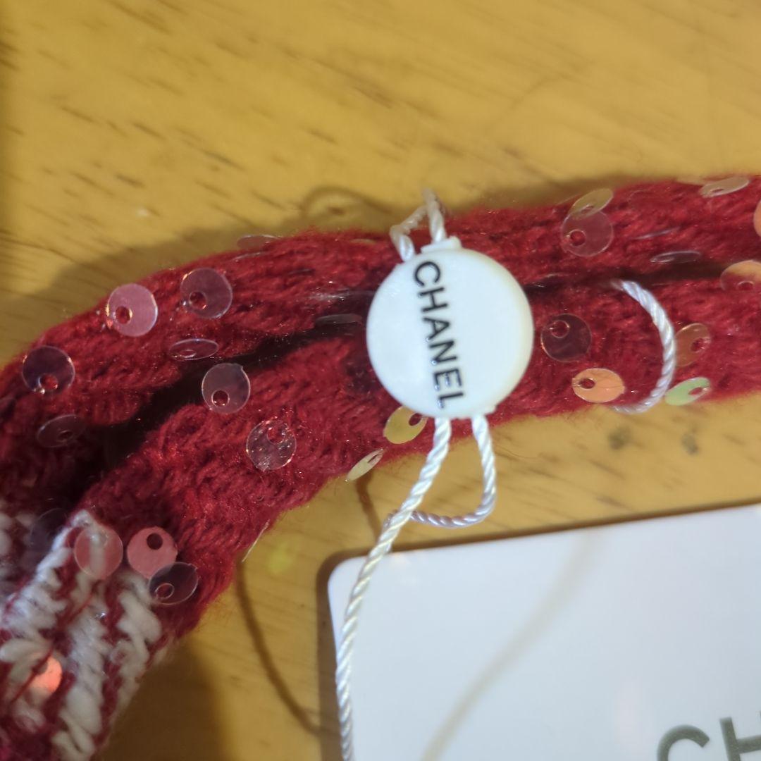 CHANEL スパンコール トートバッグ 赤/白ノベルティ