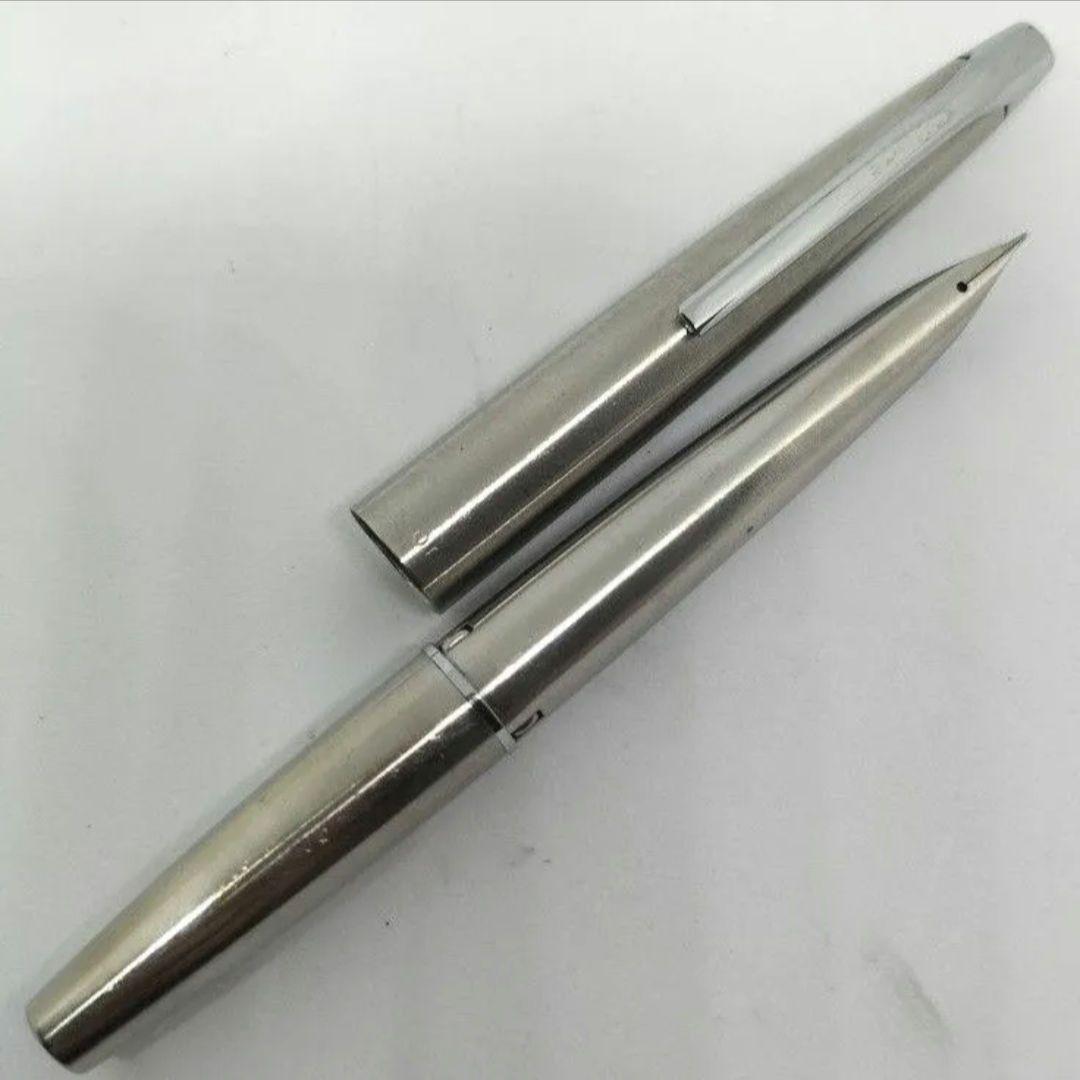 パイロット ミュー 万年筆 PILOT シルバー ステンレス ショート軸 廃番