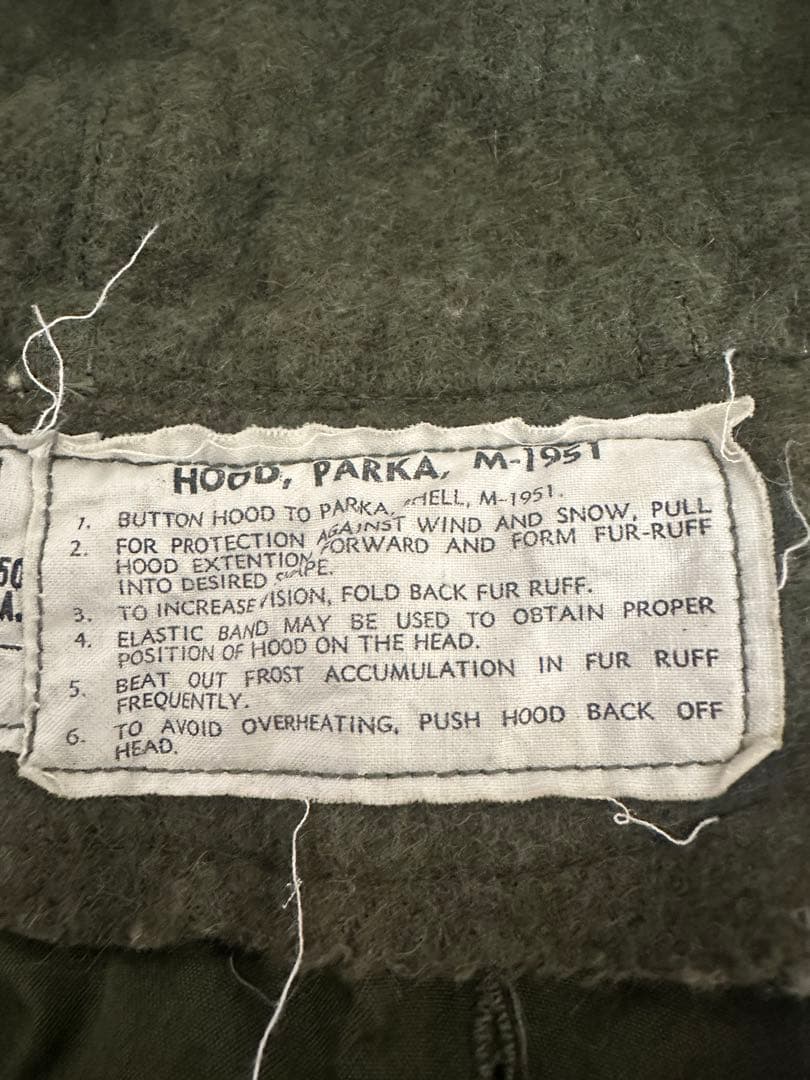 M-51 モッズコート用フード　※ワイヤー折れ