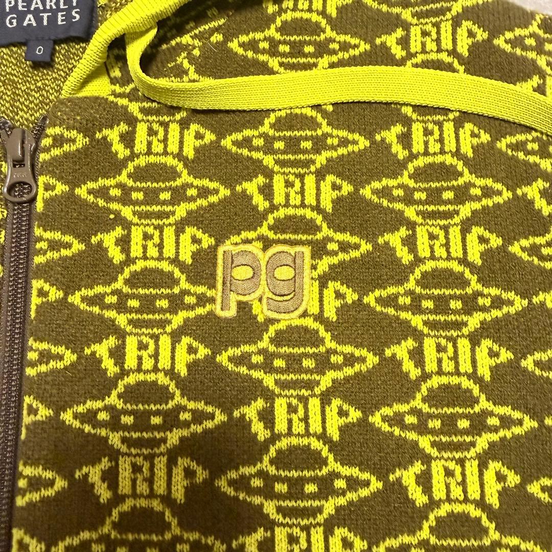 PEARLYGATES UFO総柄ニットジップアップジャケット　サイズ0美品