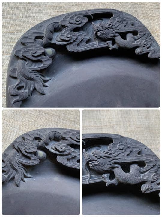 大物！！さすがの安定感♡龍彫刻の端渓硯