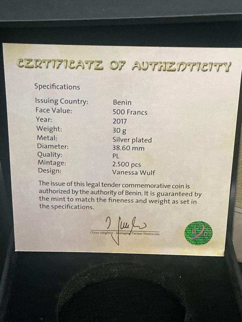 ミュシャ × 黄道十二宮 ― 双子宮（ふたご座）　銀メッキ付き白銅貨