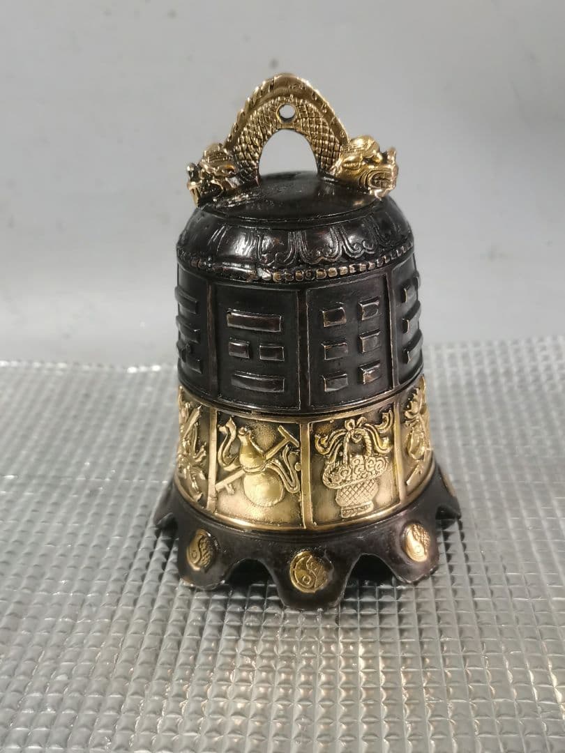 銅 細工 法器 寺銅鐘 八宝銅鈴 鎮宅 辟邪 開運 風水 招財 置物