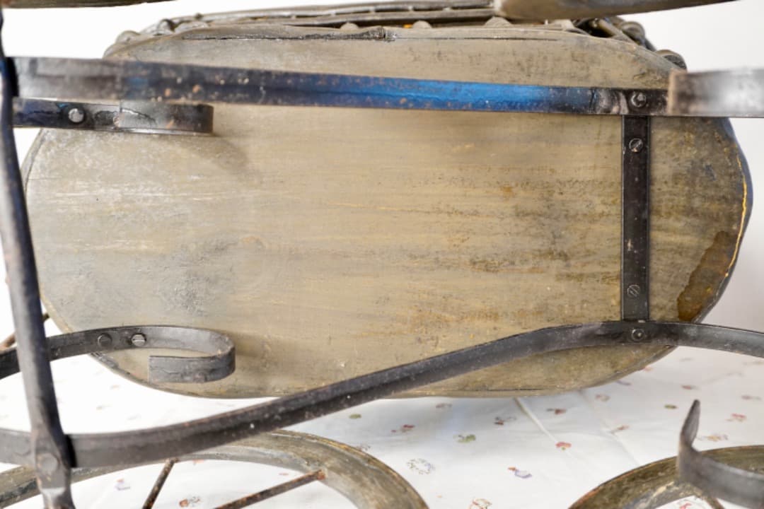 フランス アンティーク ドール用ベビーカー 乳母車 ラタン アイアン