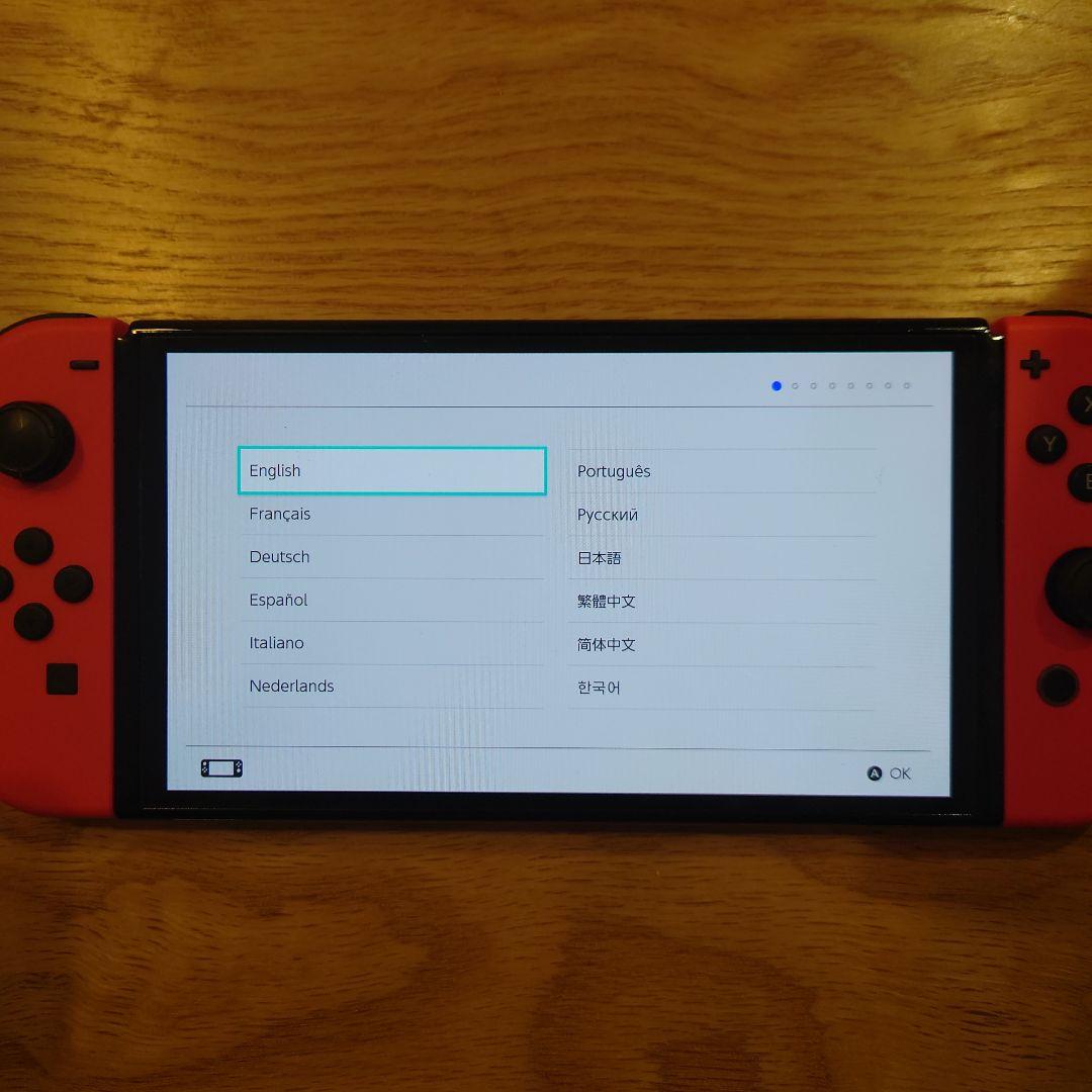 NintendoSwitchマリオレッド本体セット充電グリップ2個