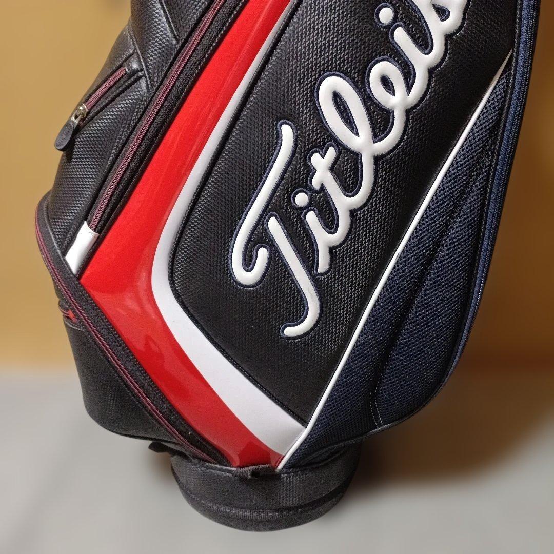 美品　軽量Titleist ゴルフキャディバッグ 黒/赤