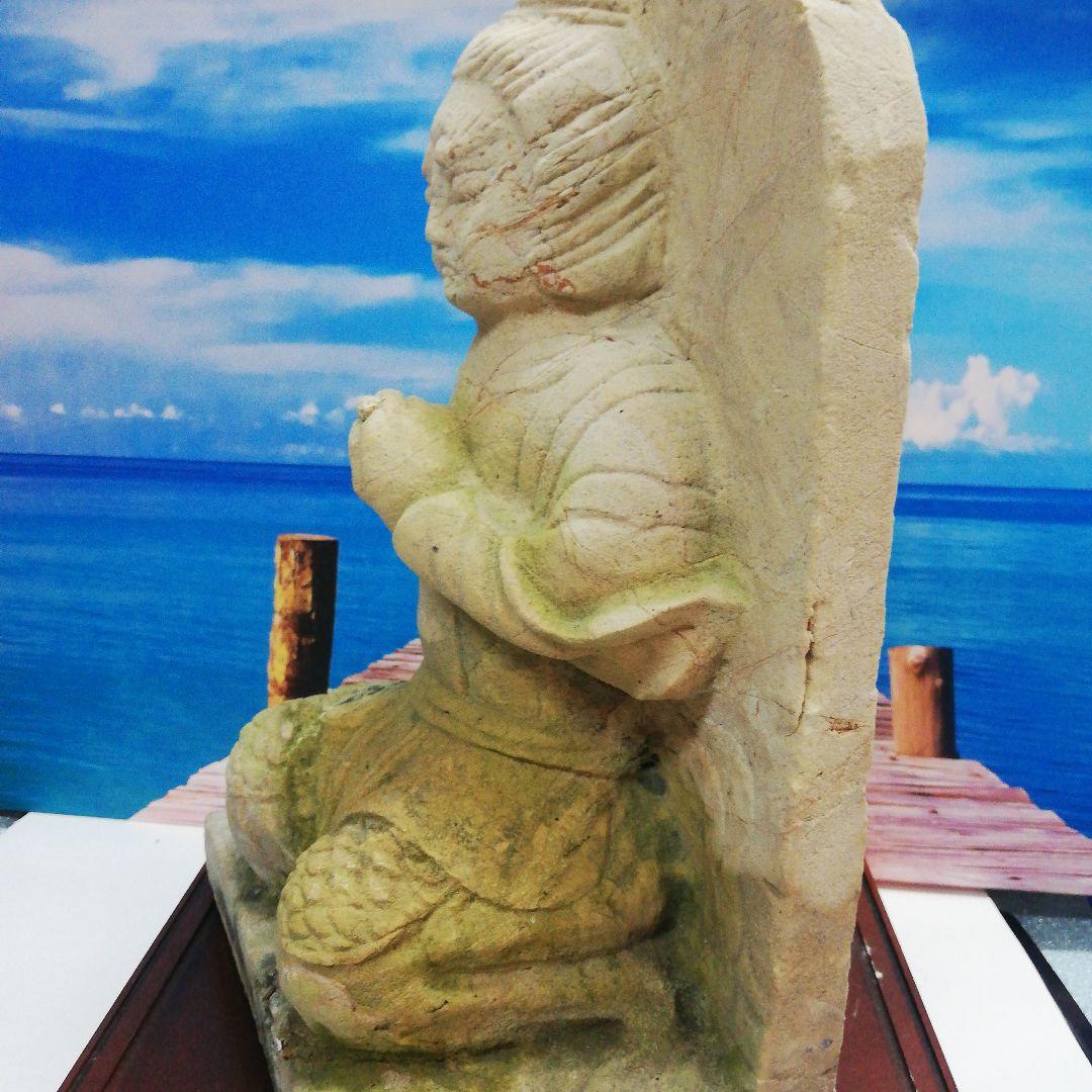 仏教美術石仏石灰岩高さ４６センチサイズ重量１０キログラム地域詳細不明オブジェ置物