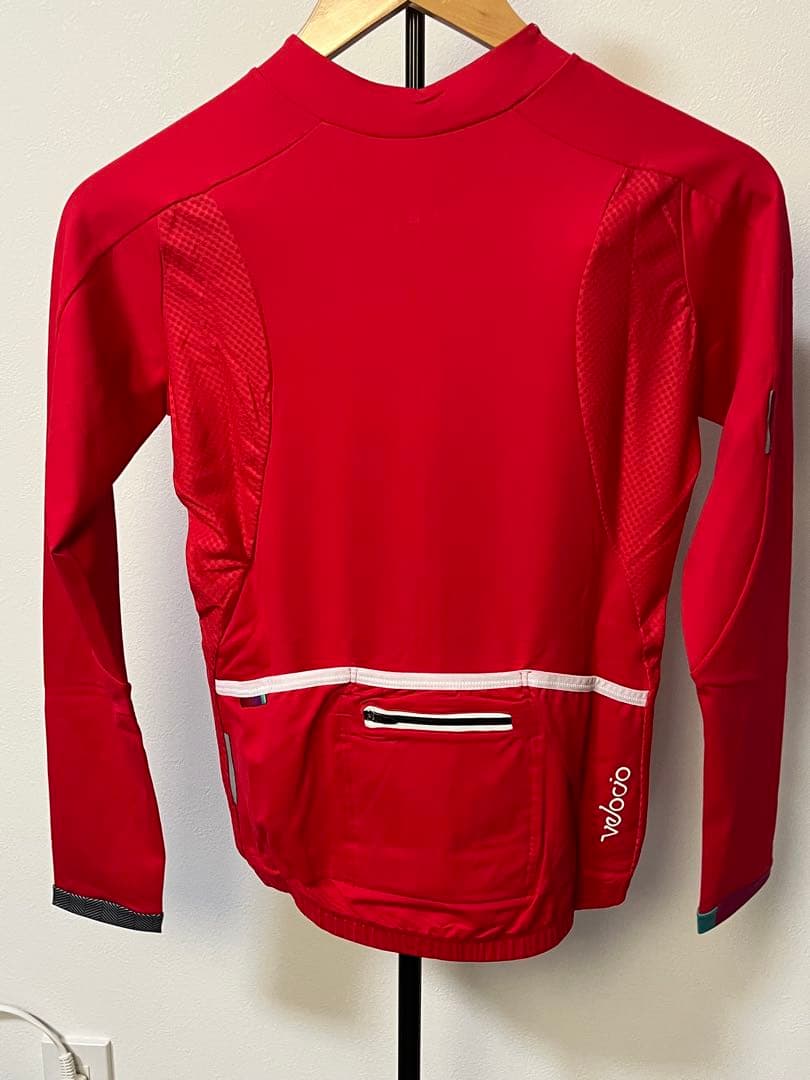 Velocio サイクルジャージ ロングスリーブ 春夏 Sレディース レッド