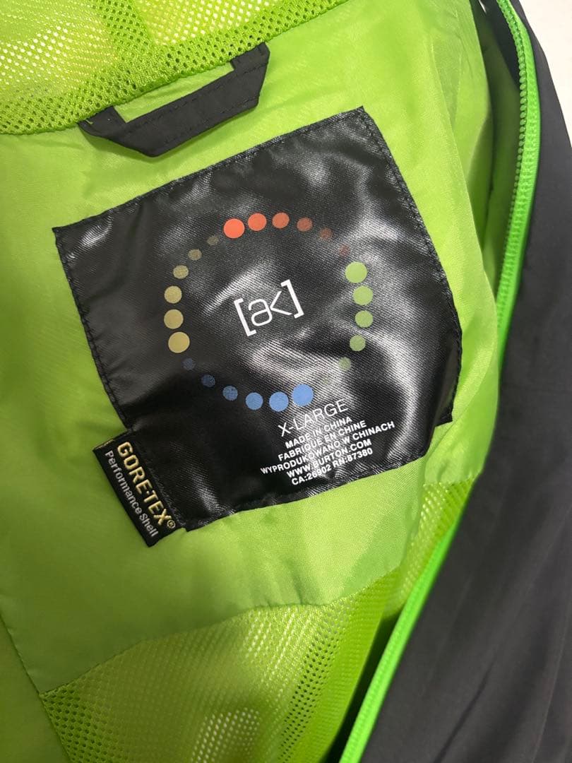 Burton [ak] スノーボードジャケット ブラック グリーン XL