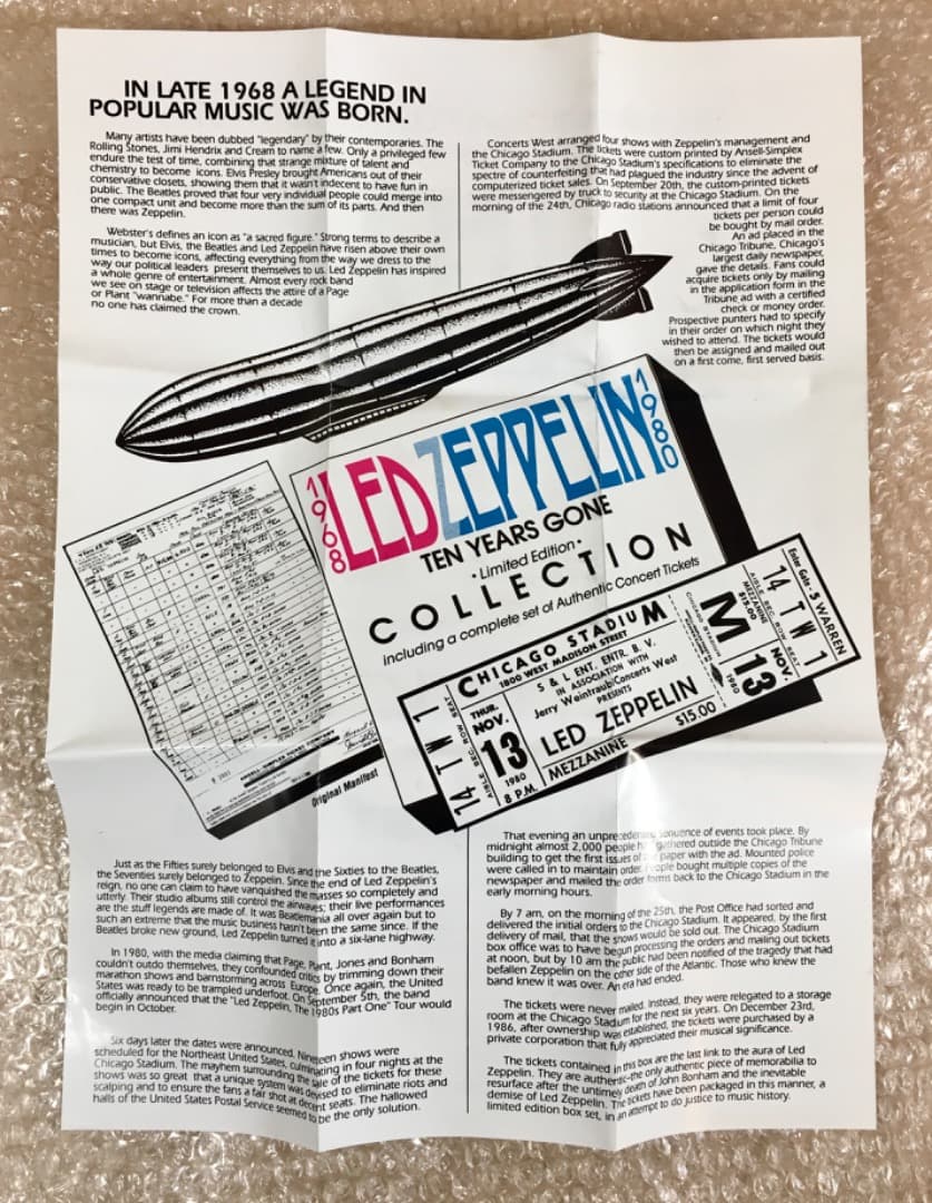 ○LED ZEPPELIN COLLECTION TEN YEARS GONE