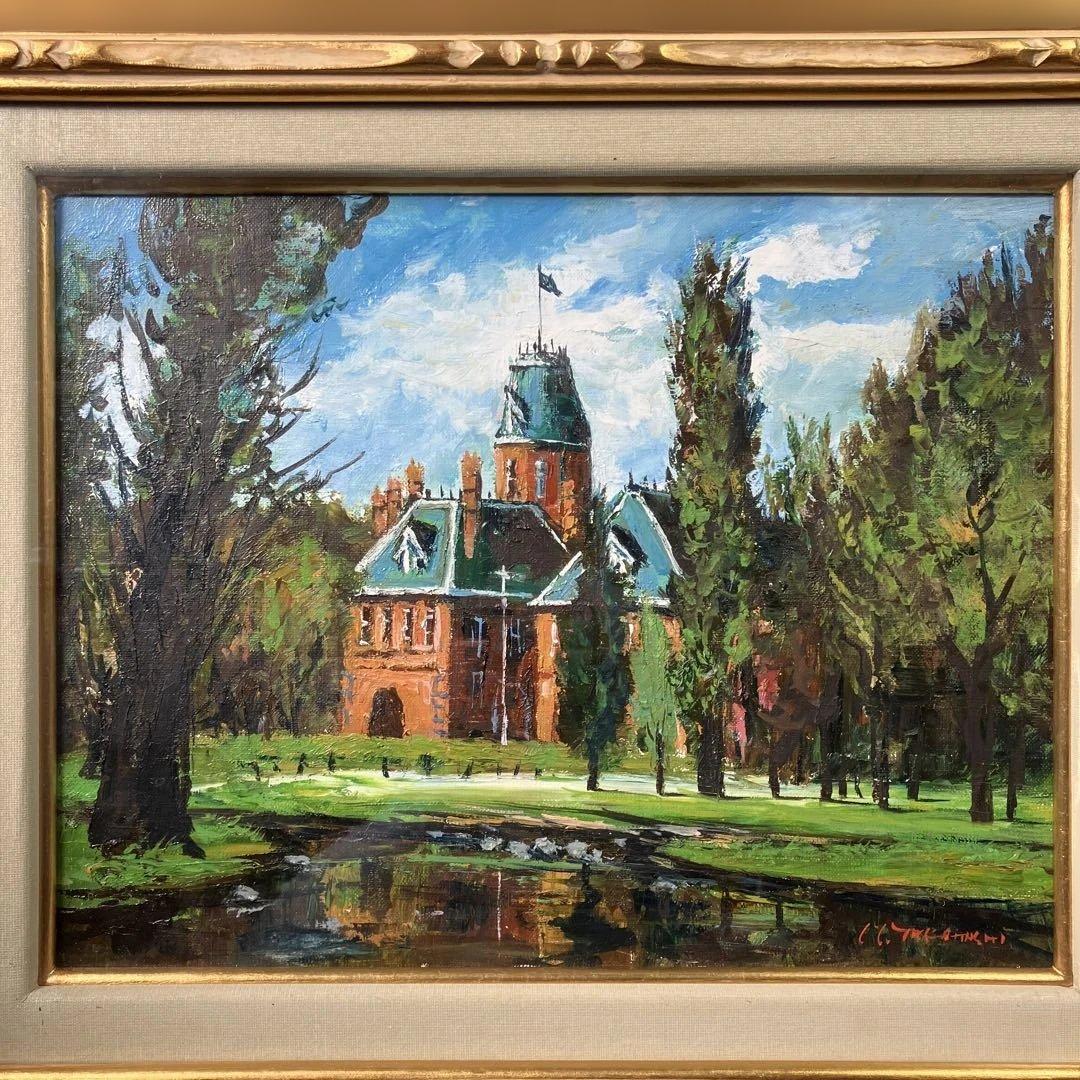 油彩　髙橋益之　「道庁　F6」