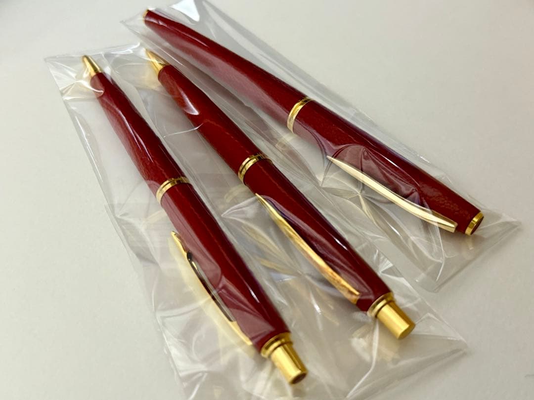 パイロット 18K 18金 万年筆 革巻き 皮巻き 細字 F 赤 袋入り 廃盤
