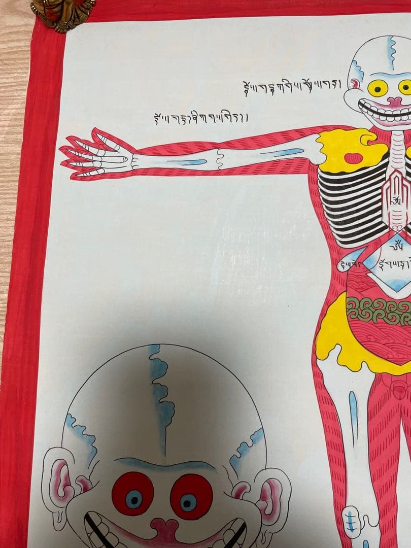 《 チベット密教　1点物 》 手描き　曼荼羅　メディシンタンカ　医療　仏教　密教