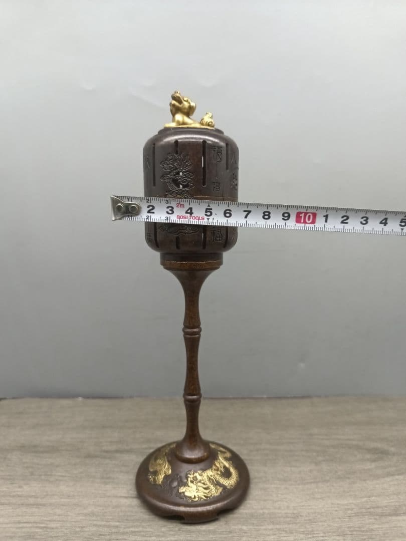 銅 細工 龍鳳宮灯香炉 檀香盤 室内 茶道 香道具 工芸品 置物