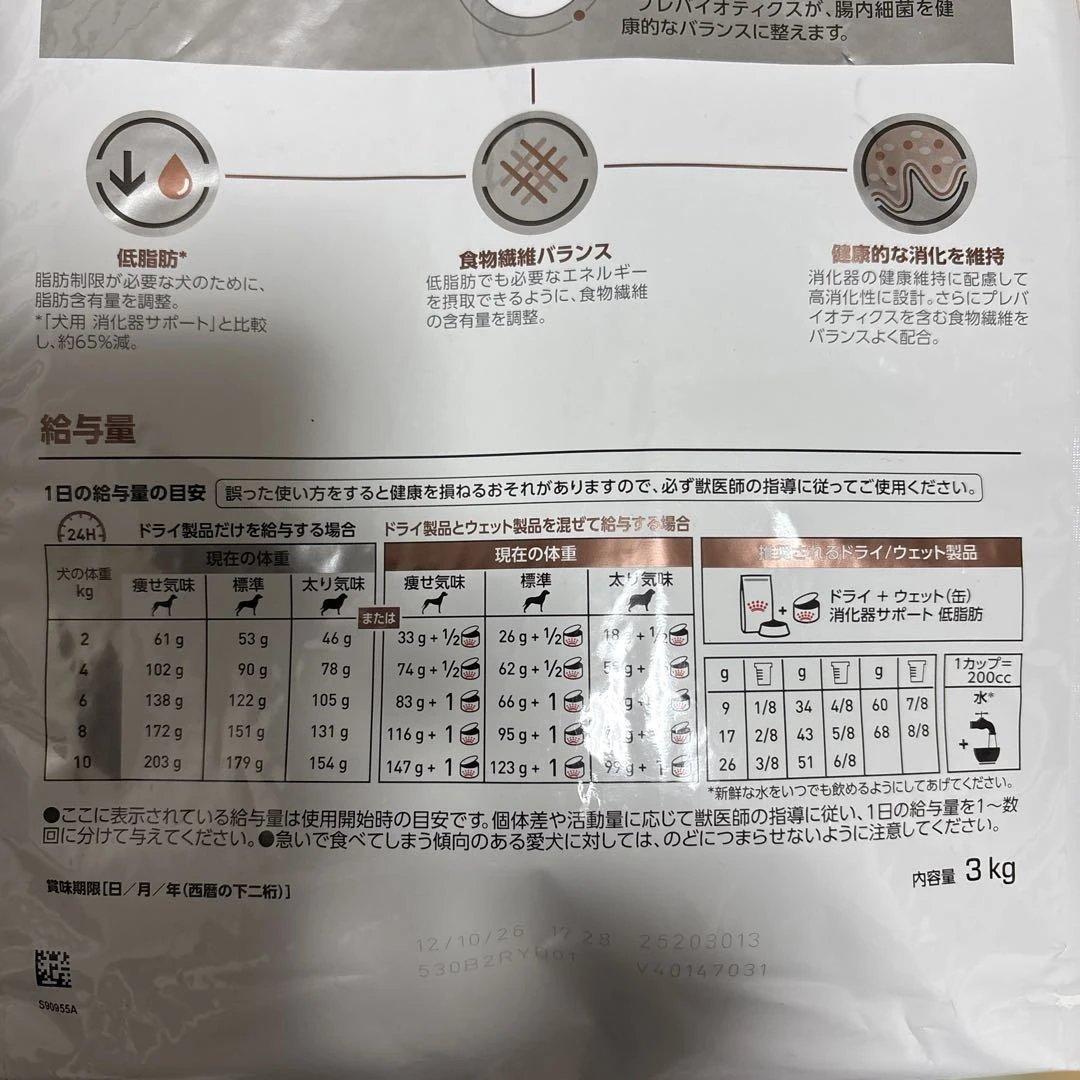  CANIN 消化器サポート 低脂肪 小型犬用 3kg