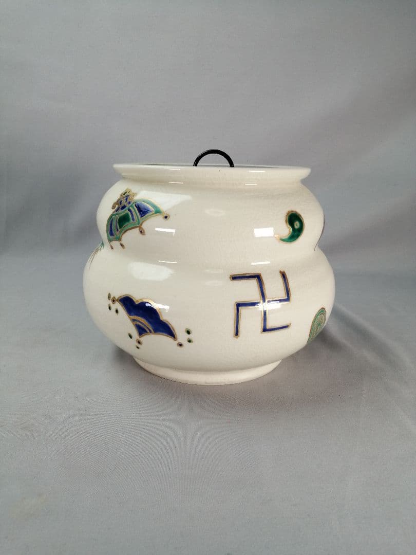 【茶道具】木元造　宝尽くし水指　水指394