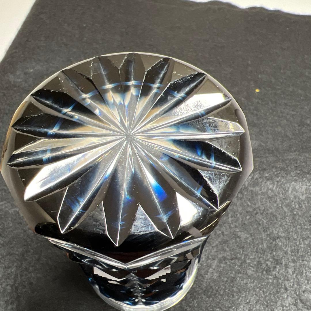薩摩切子　島津磯斉　色被せ切子ガラス　タンブラーB 共箱　東Y7-1205☆2F