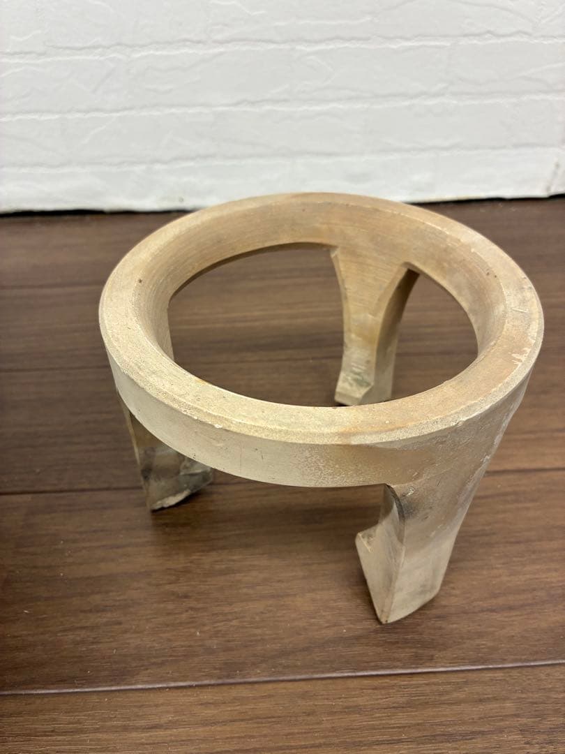 陶器 風炉 五徳付き 茶道具 紋入り