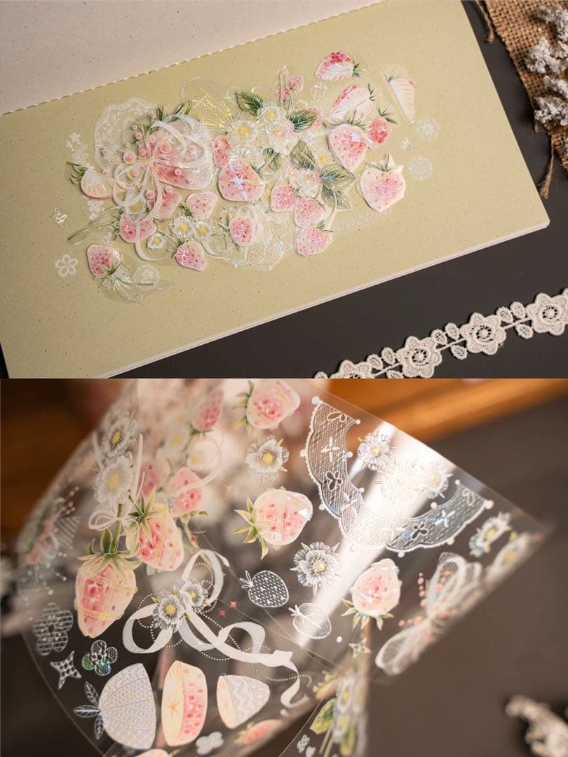 Hoshi奶芙《草莓夏吻》海外マスキングテープ　マステ 【2669】