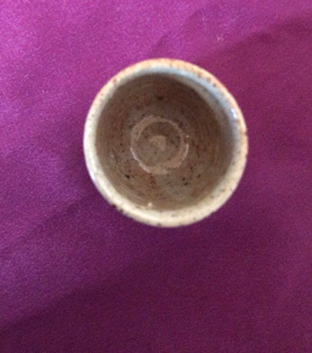 茶道具十一代 中川浄益作 黄銅一葉蓋置☆共箱お猪口付