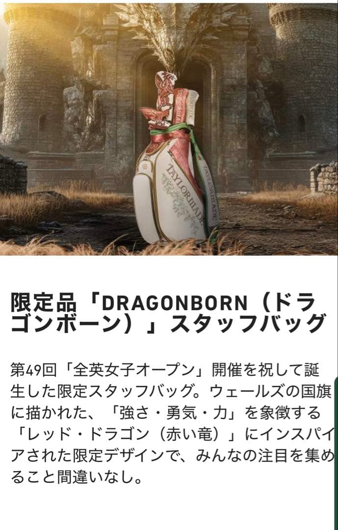 新品 テーラーメイド ドラゴン柄 Dragonborn キャディバッグ 限定品