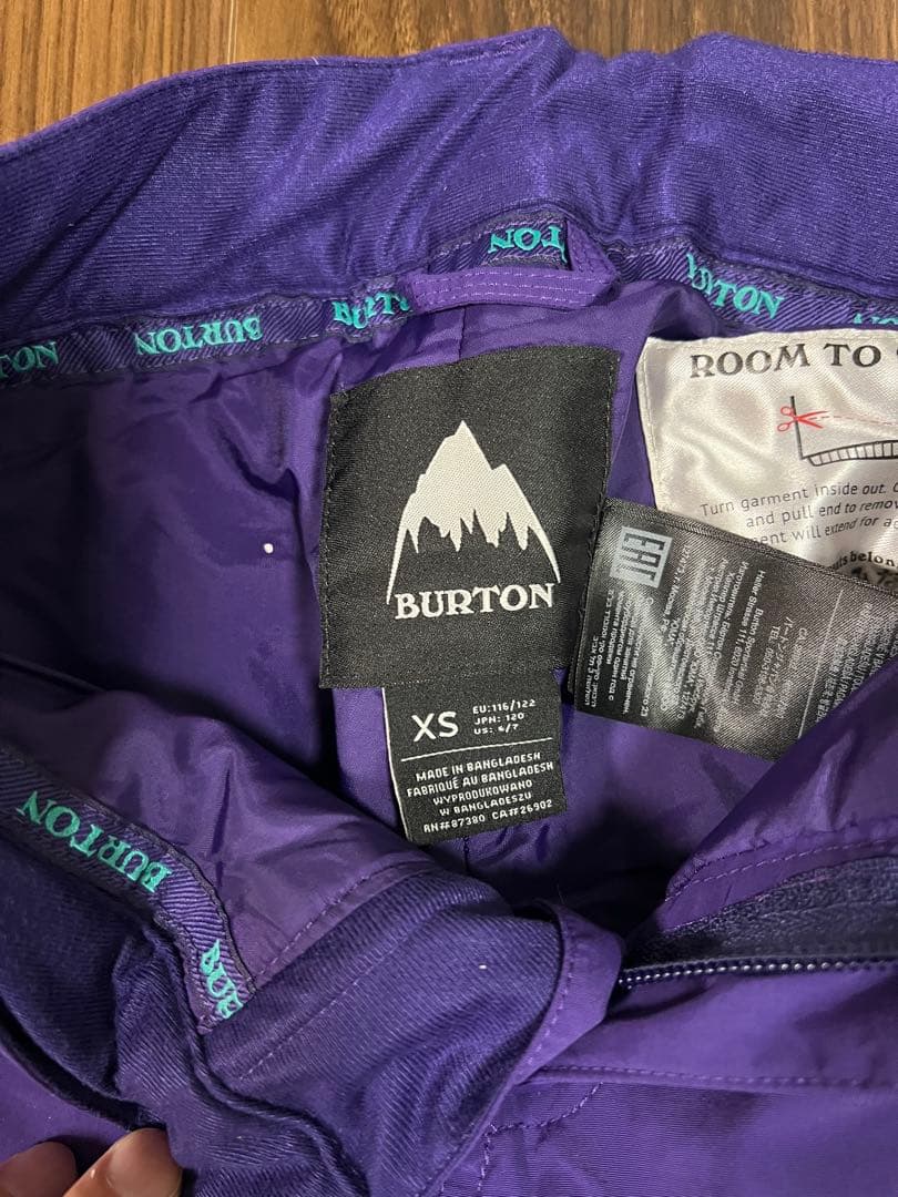 【美品】BURTON バートン キッズ スキーウェア 上下セット XS