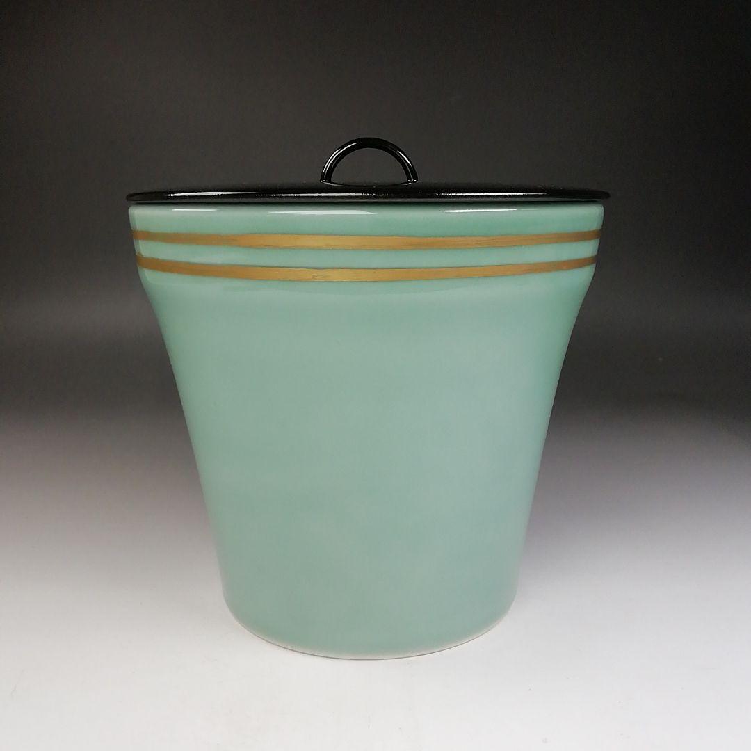 Ｔ８４４　水指　『末広　高麗青磁　一重口水指』『瑞豊 造』　共箱　茶道具