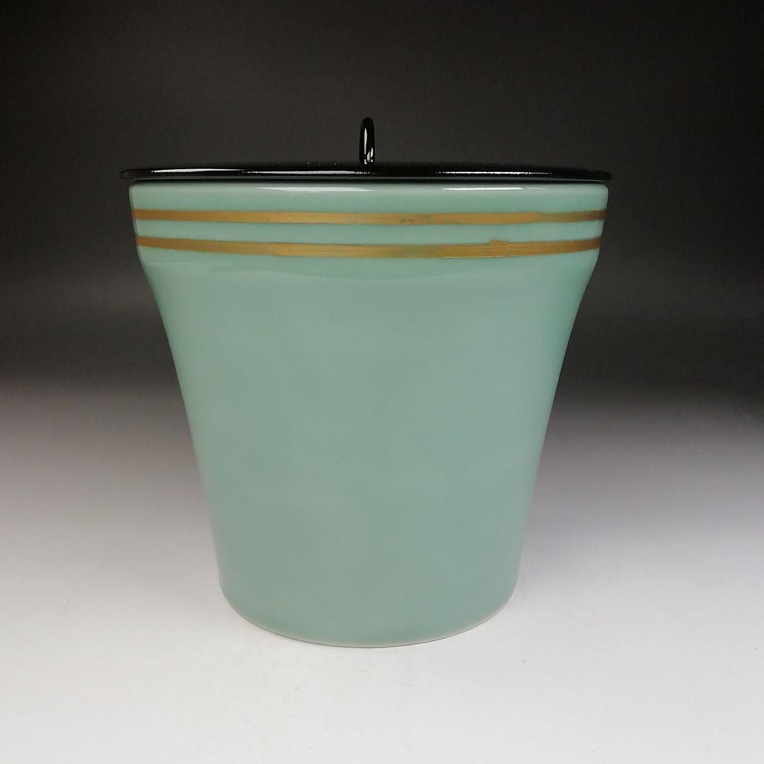 Ｔ８４４　水指　『末広　高麗青磁　一重口水指』『瑞豊 造』　共箱　茶道具