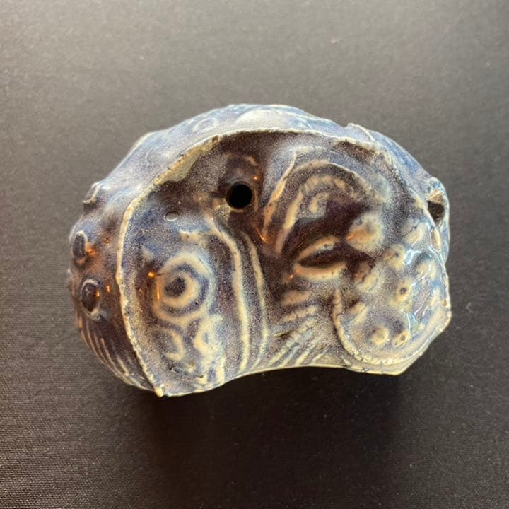 李朝瑠璃釉獅子形水滴 /朝鮮古陶磁