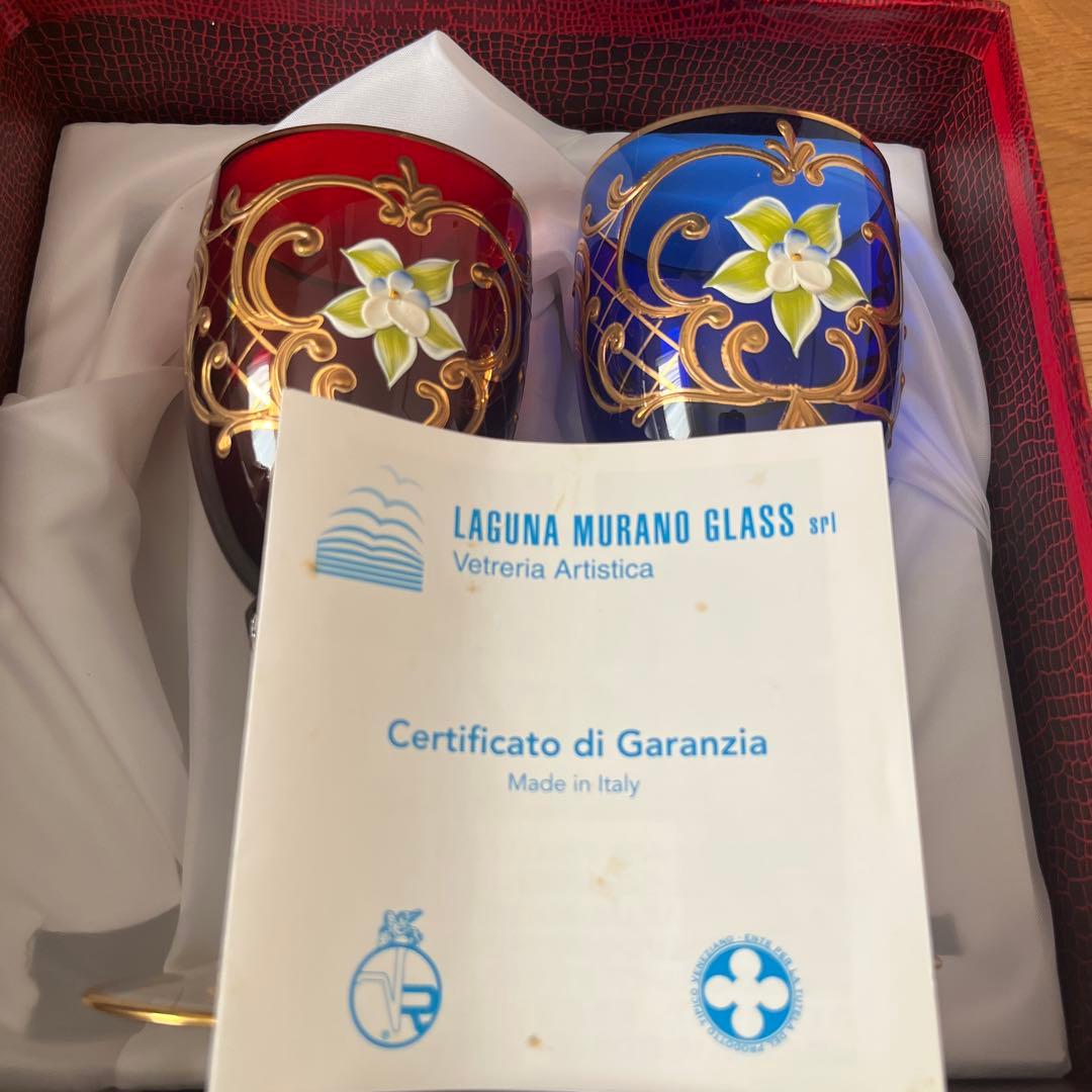 ラグーナ　ムラノ　グラス　ガラス製ワイングラスセット