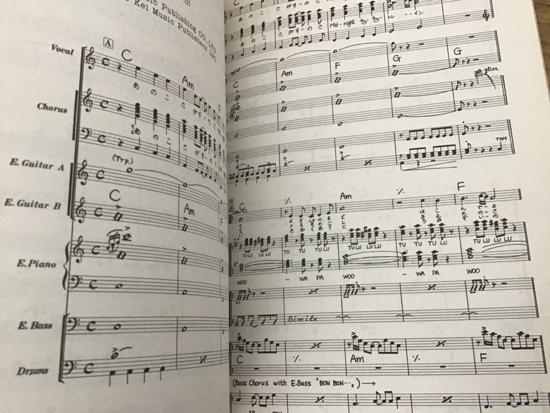 ★楽譜/シャネルズ/LIVE AT WHISKY A GO GO/バンドスコア